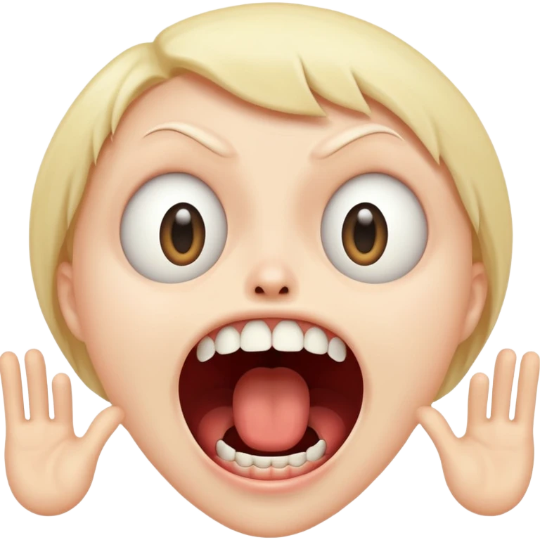 The screen showing a screaming face emoji