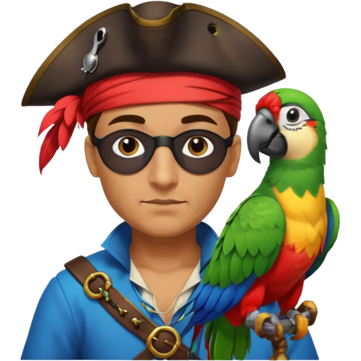 pirate and parrot emoji