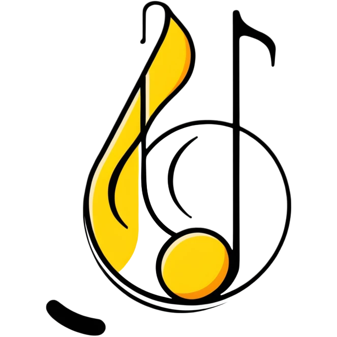 quarter note on white circle emoji