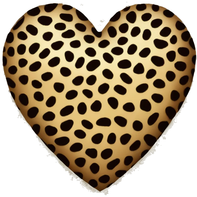 leopard print love heart  emoji