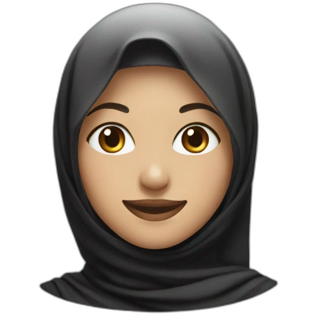 woman smile with black hijab emoji