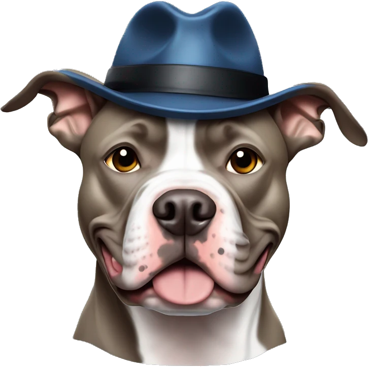 bluenosed pitbull with gangster hat emoji