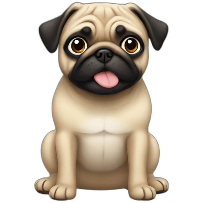 pug wearing a black t-shirt emoji