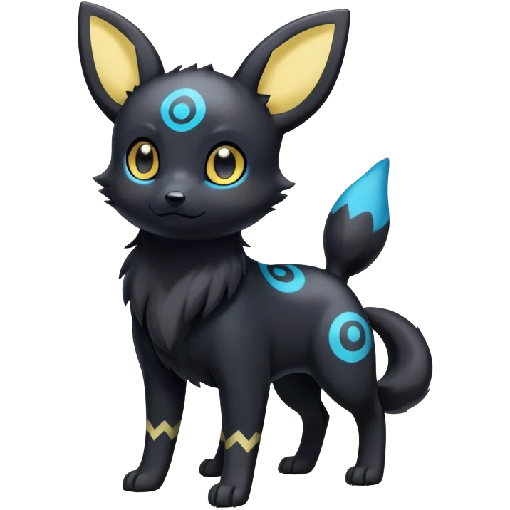 Kawaii Umbreon dark type Pokémon, full body emoji