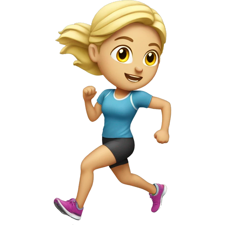 blonde girl jogging emoji