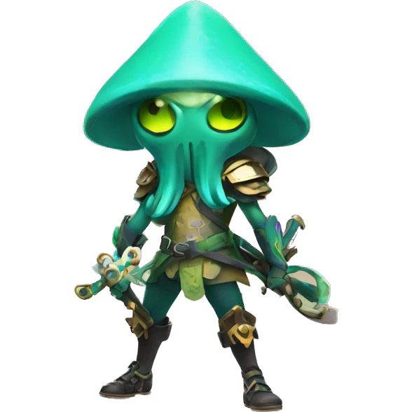 brave splatoon squid warrior with sword emoji
