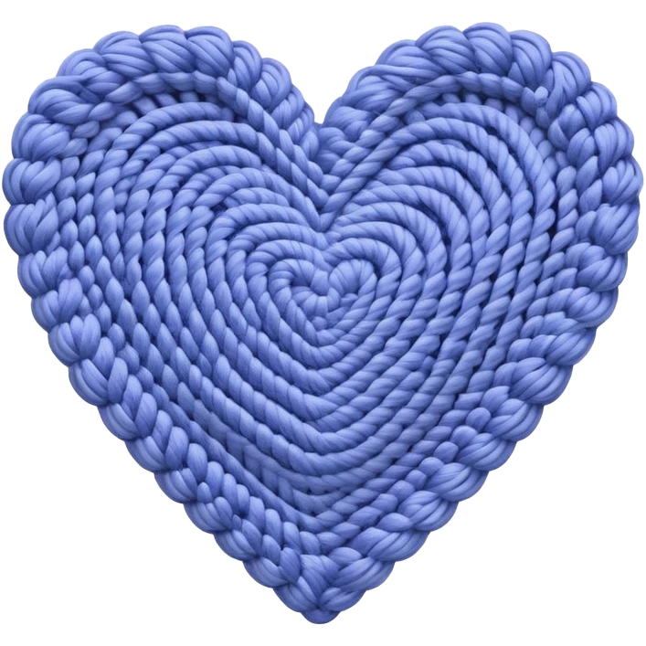 Periwinkle crochet heart emoji