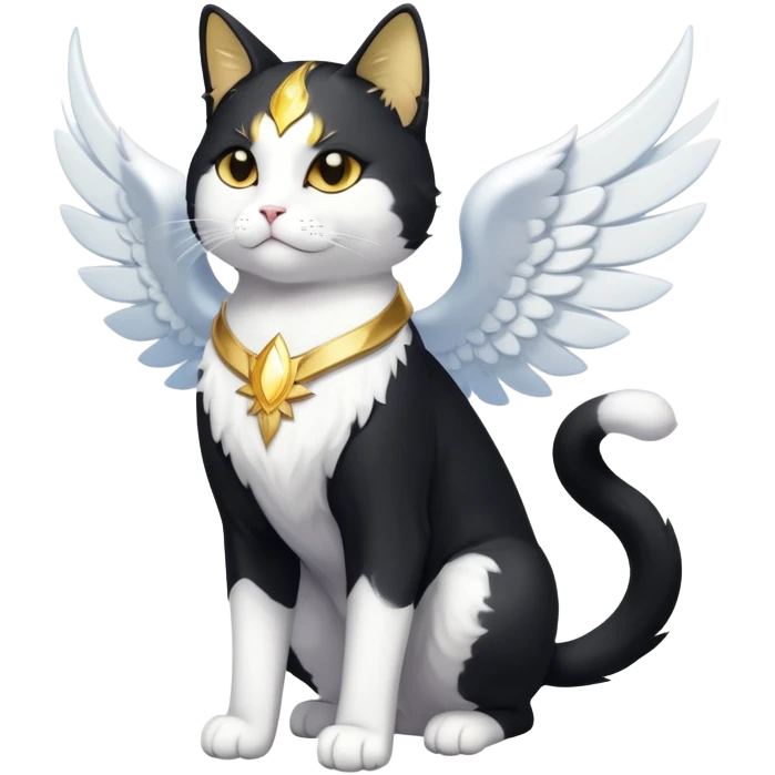 Transcendent celestial infinity cosmic galactic energy Mega neon unicorn dragon hydra hyper rare golden penguin Golden Divine god angel Omni Black and white Super muscular Buff sigma Gigachad cat full body tuxedo colored  emoji