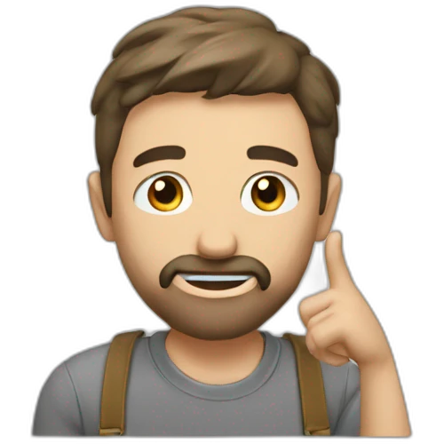 man poiting at cemera emoji