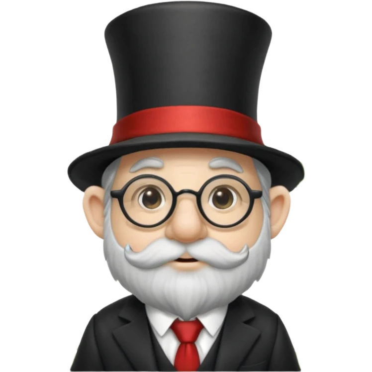 Hairy gnome with big nose, top hat, tie and blind glasses in forest emoji