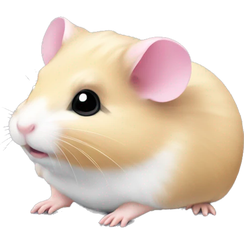 hamster visage gris  ému avec noeud rose  emoji