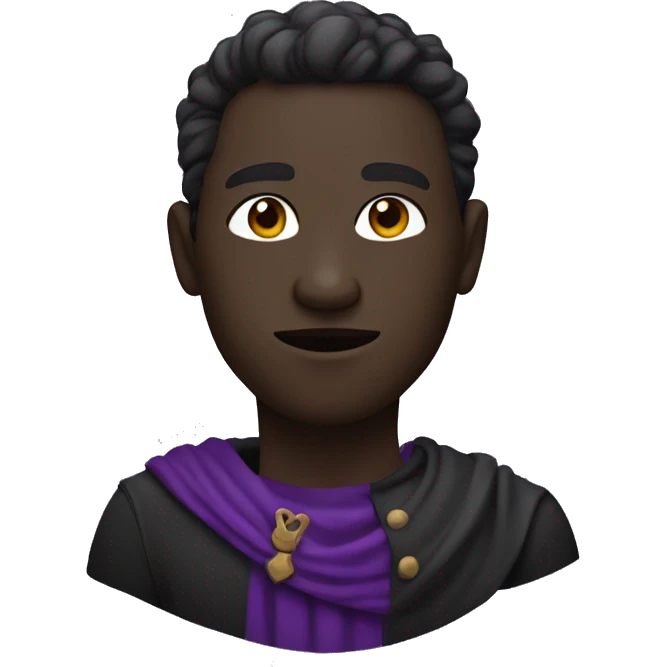 make a black figure with  a pointy chin and purple hor emoji