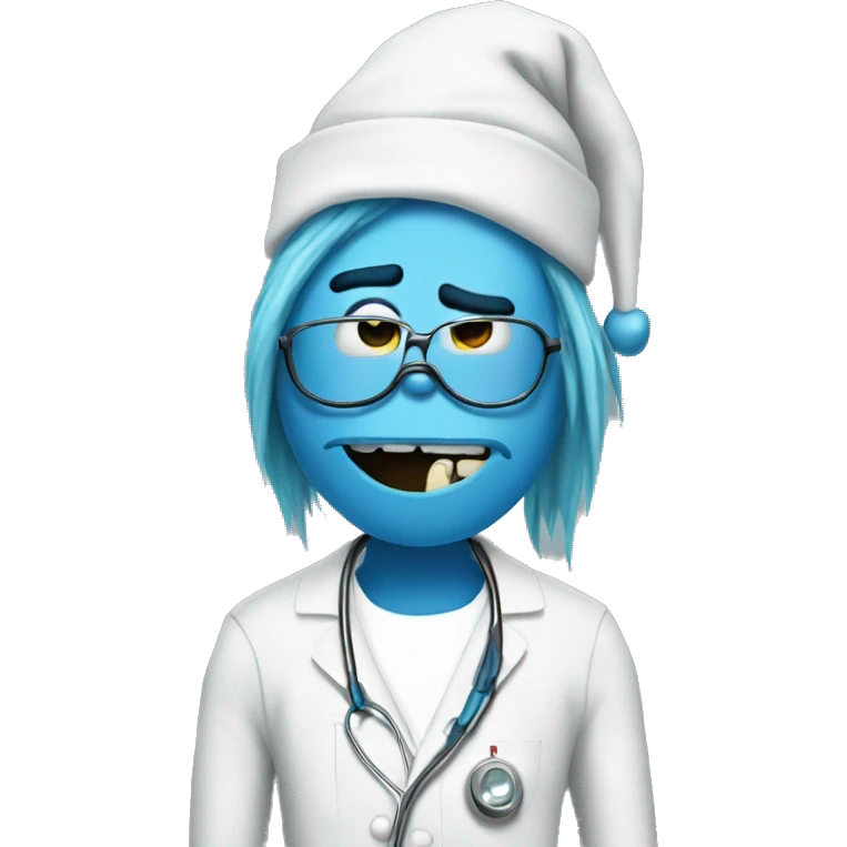 blue grinch in surgery emoji