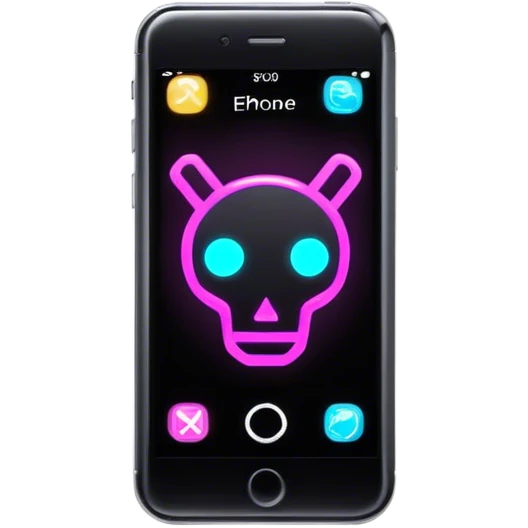 neon cyberpunk style iphone emoji