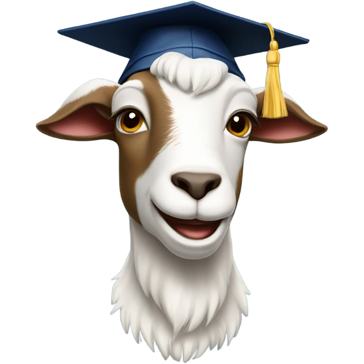smirking goat with graduation hat emoji