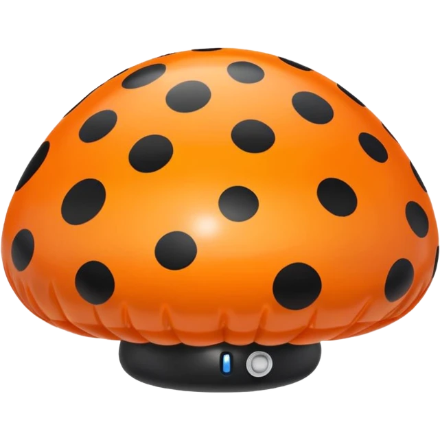   jeff koons orange and black polka dot mushroom inflatable  emoji