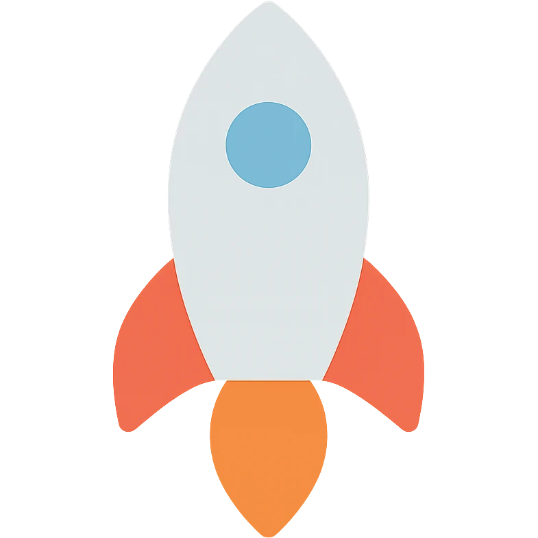 Vector minimalistic icons of rocket emoji