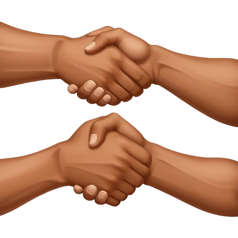 realistic cinematic handshake of muscles hands emoji