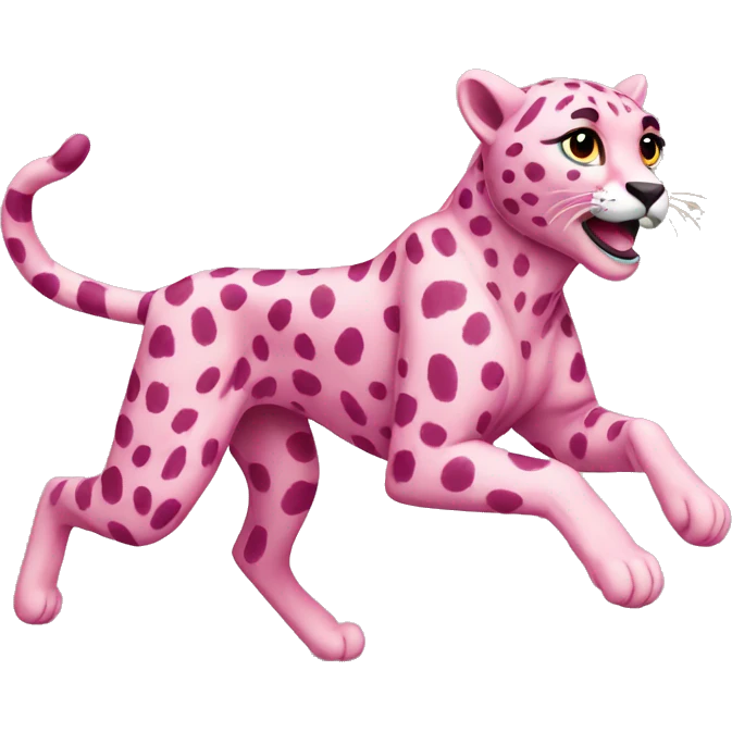pink cheetah running emoji