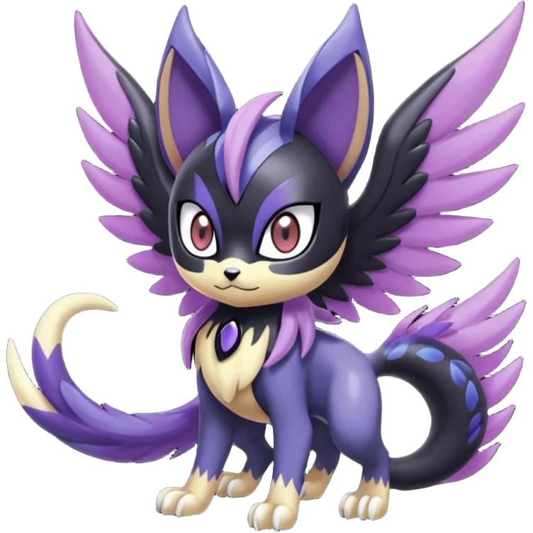 Meloetta-Purrloin-Nargacuga-Noibat-Pokémon-Fakémon-fusion-hybrid-creature emoji