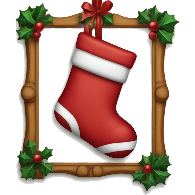 christmas stocking being hung on a wall emoji