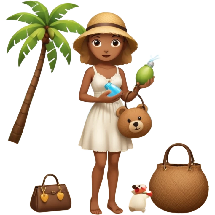 🤍💍👜🥥🏝️🧴🧸 emoji