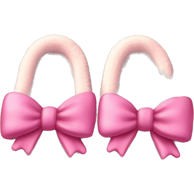 cozy house slippers with 4 pink bows on each slipper emoji