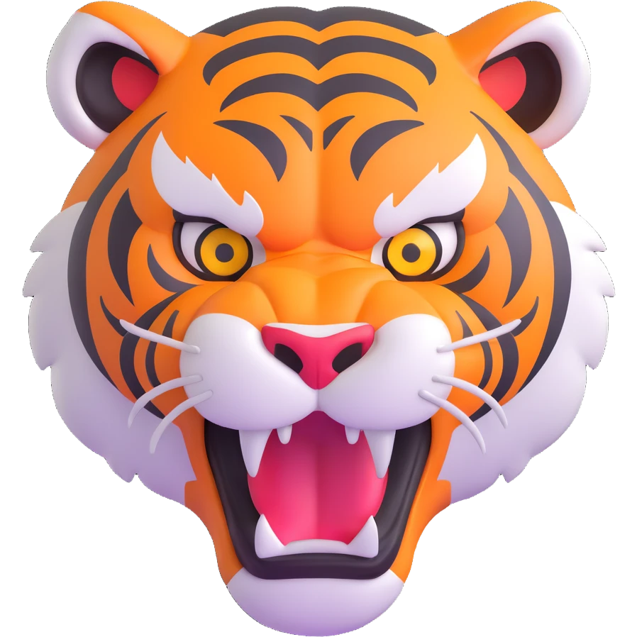 angry tiger face growling emoji