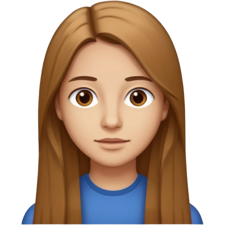 30 yr light brown hair long straight hair, brown eyes emoji