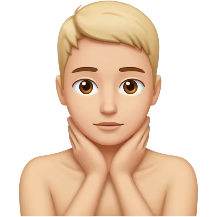 Hands over neck emoji