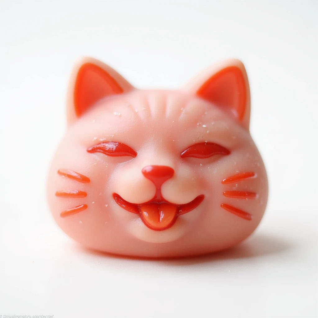 realistic cat-shaped candy, isolated on transparent background, no visible background emoji