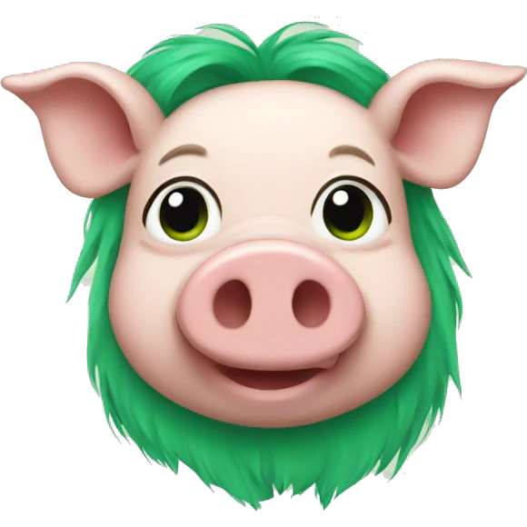 Pig with green hair emoji