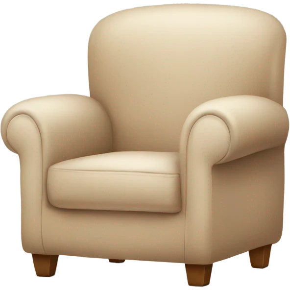 Beige Armchair with blanket and book emoji