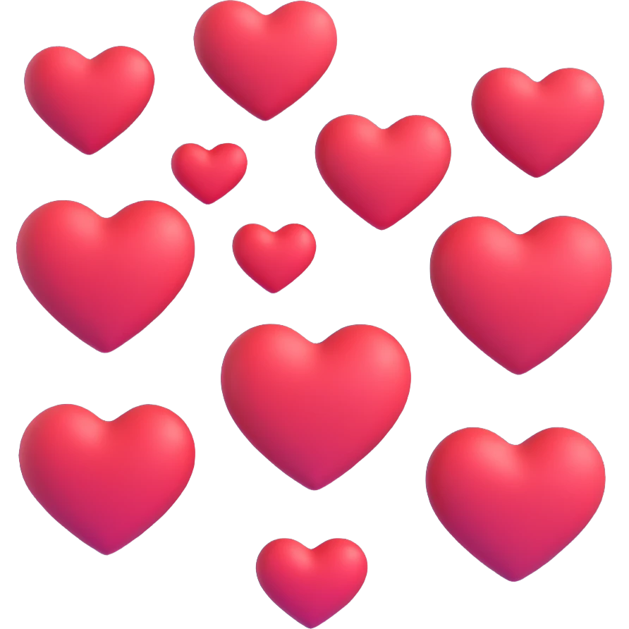 3D heart-shaped emoji, red color, Microsoft 3D Fluent style emoji