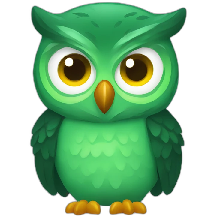evil duolingo green owl emoji