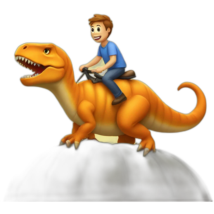 pumpkin riding a dinosaur emoji