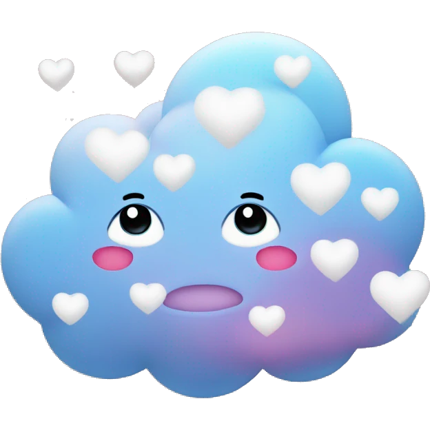 Cloud with hearts and glitter emoji