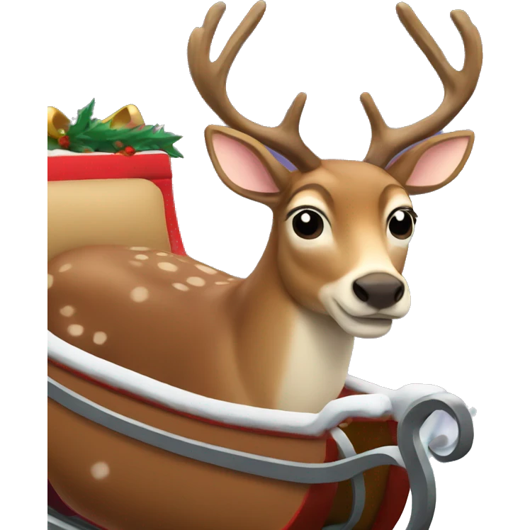 deer on a sleigh emoji