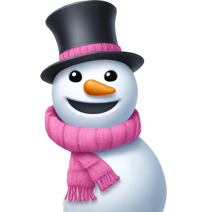 Snowman with pink scarf  emoji