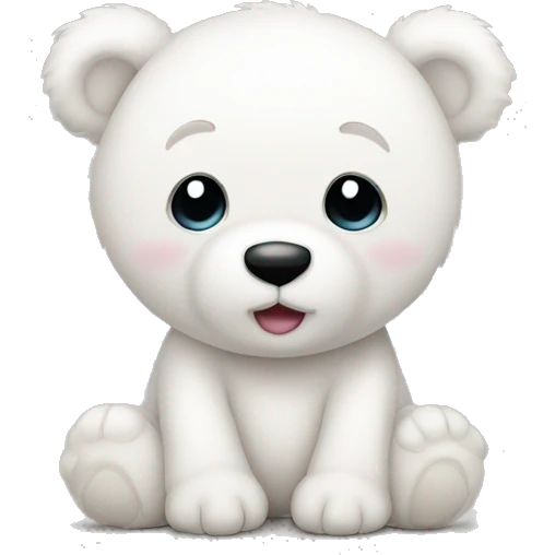 Cute white teddy bear emoji