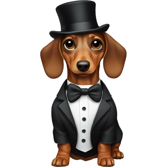 dachshund wearing in Tuxedo emoji