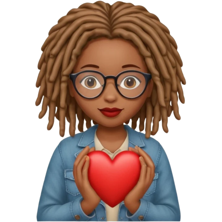 Girl Scouts African American girl with locs and glasses heart  emoji