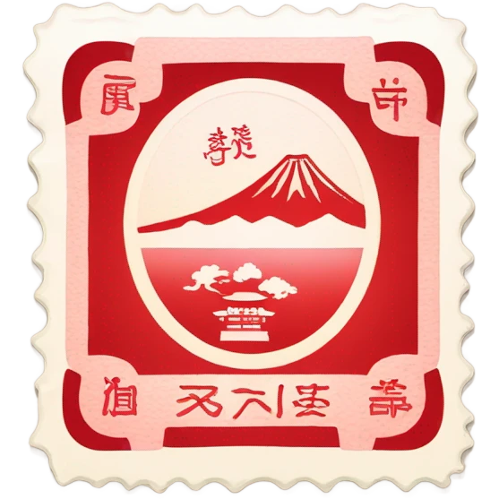 Passport stamp Japan red emoji