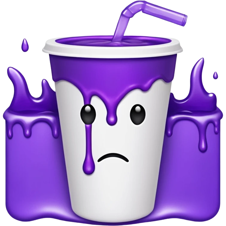 sytrofoam cup with a thick purple liquid dripping emoji