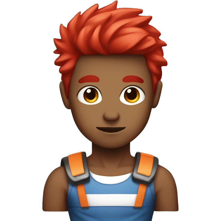 Red and white haired super boy emoji