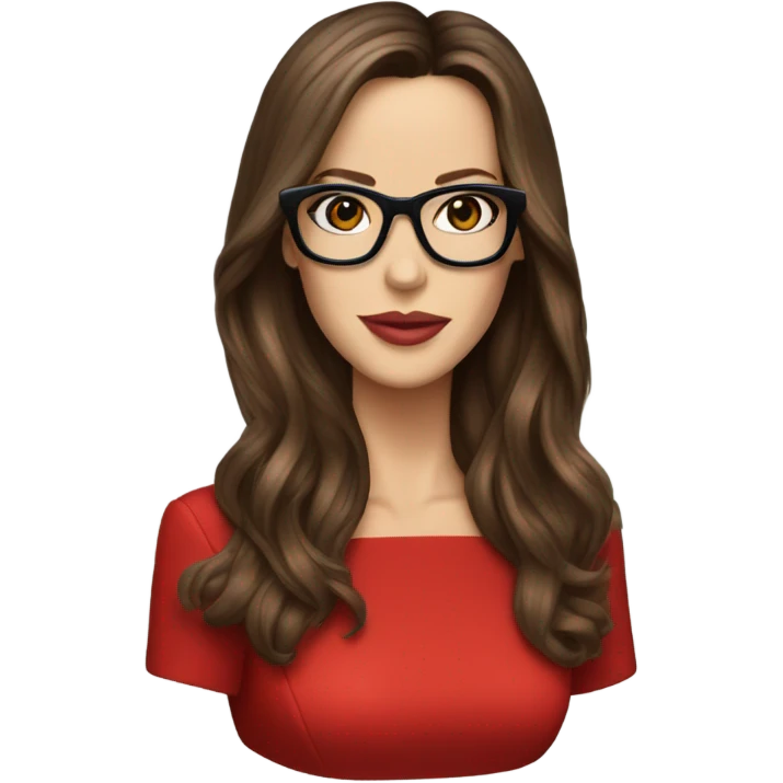Kate Beckinsale red dress, glasses  emoji