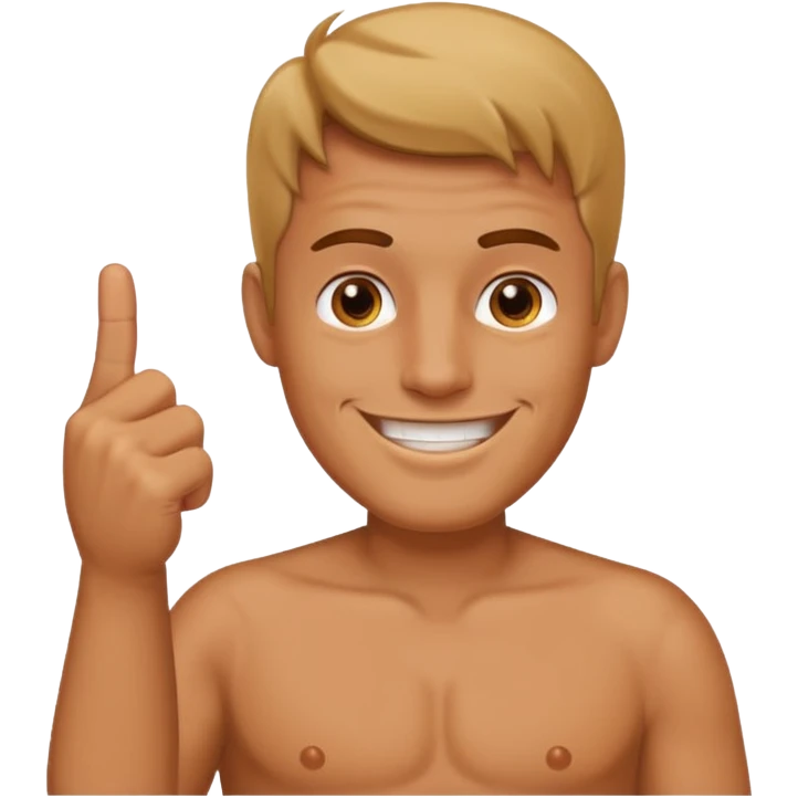 A man smiling and showing middle finger emoji