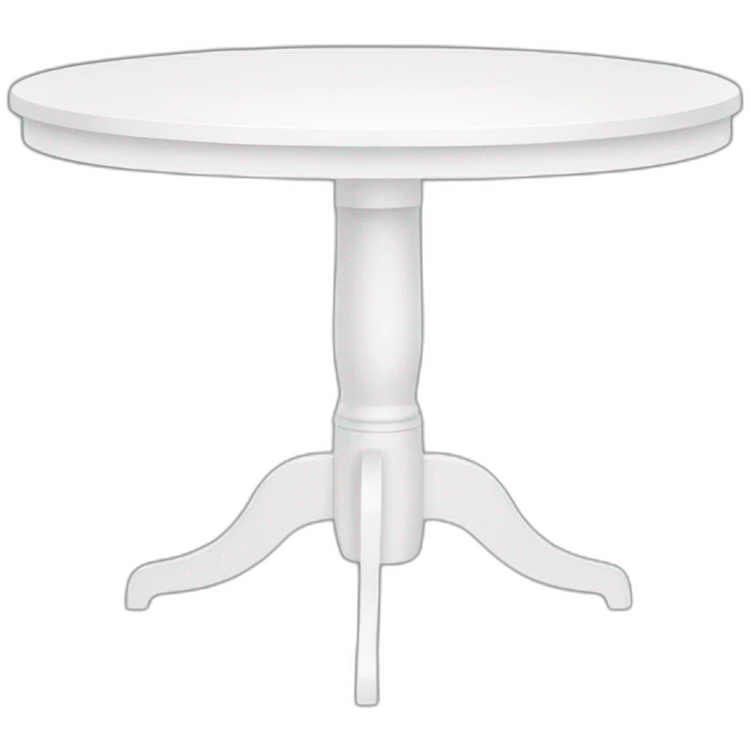 a white circle table emoji