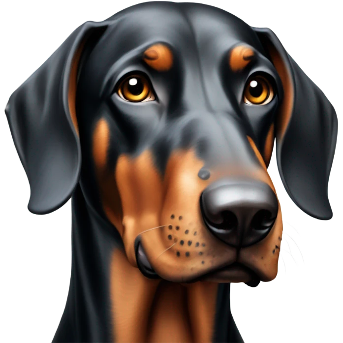 realistic doberman dog portrait closeup emoji