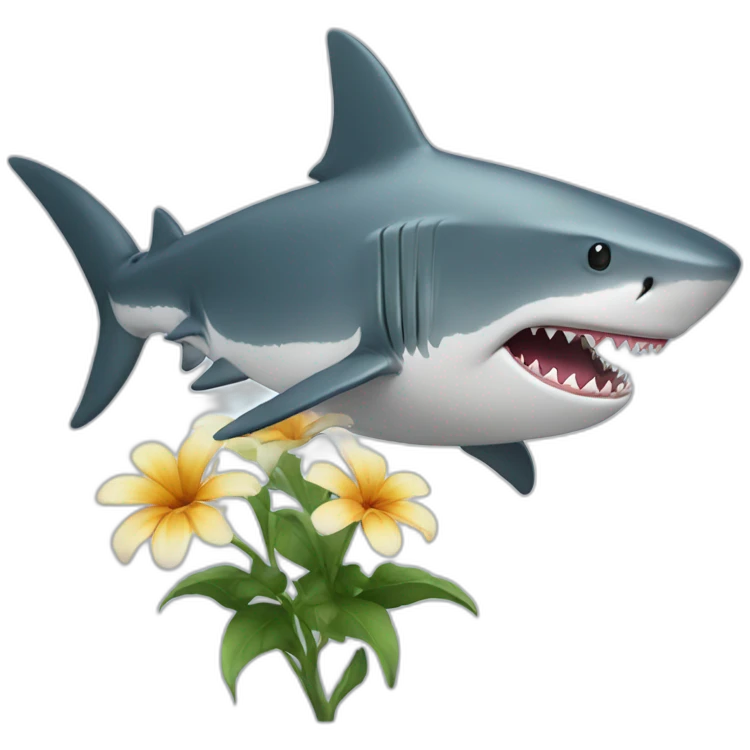 A shark that eats a flower  emoji